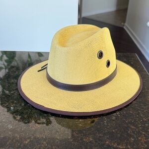 Mexican Fedora Hat with Brown Trim